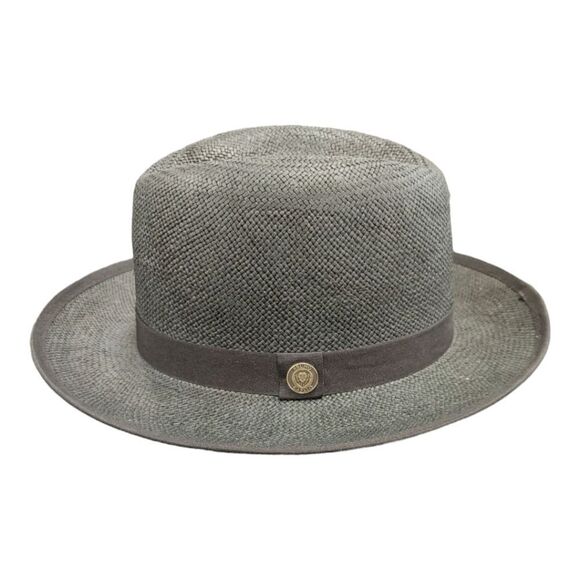 MEN'S BRUNO CAPELO EMPIRE COLLECTION STRAW 2 1/2" BRIM FEDORA HAT. EM 500. - Picture 7 of 8